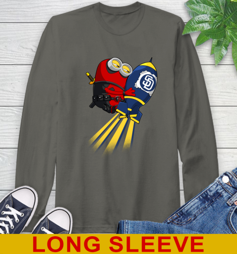 MLB Baseball San Diego Padres Deadpool Minion Marvel Shirt Long Sleeve T-Shirt 10