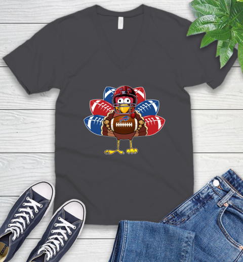 Buffalo Bills Turkey Thanksgiving Day V-Neck T-Shirt 5