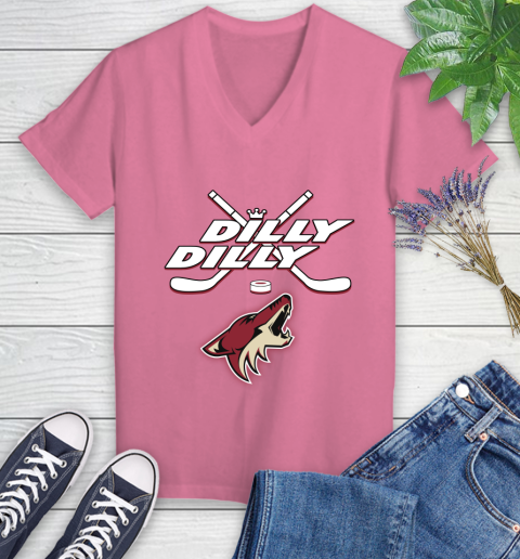 NHL Arizona Coyotes Dilly Dilly Hockey Sports Women's V-Neck T-Shirt 13