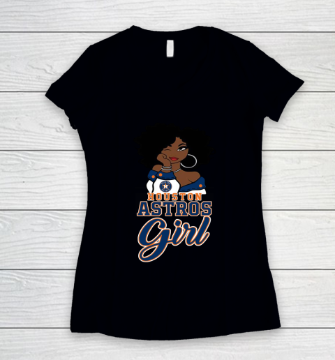 Houston Astross Girl MLB Women's V-Neck T-Shirt