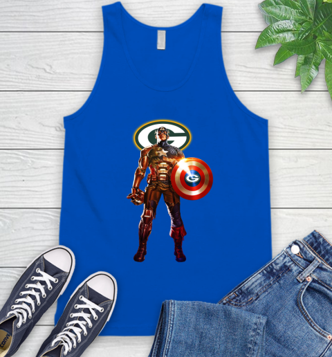 NFL Captain America Marvel Avengers Endgame Football Sports Green Bay Packers Tank Top 5