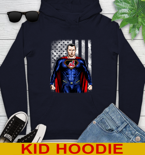 MLB Baseball Cleveland Indians Superman DC Shirt Youth Hoodie - Image 4