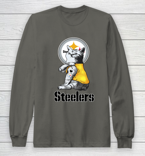 NFL Football My Cat Loves Pittsburgh Steelers Long Sleeve T-Shirt 5