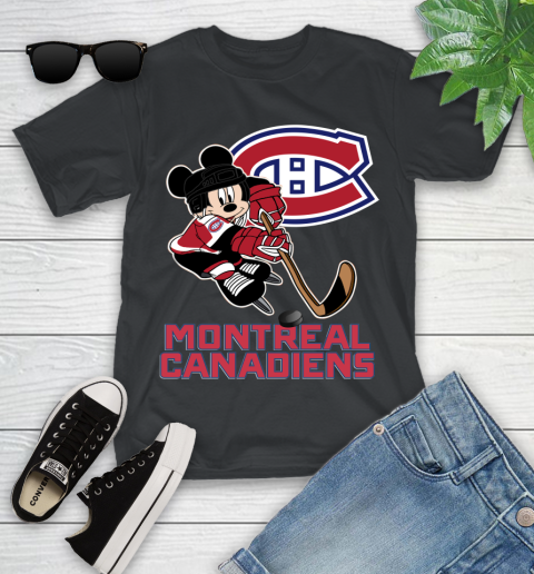 NHL Montreal Canadiens Mickey Mouse Disney Hockey T Shirt Youth T-Shirt 2