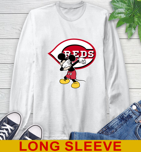 Cincinnati Reds MLB Baseball Dabbing Mickey Disney Sports Long Sleeve T-Shirt