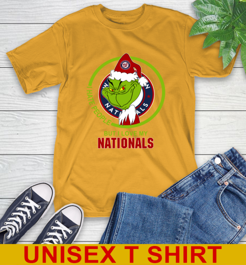 Washington Nationals MLB Christmas Grinch I Hate People But I Love My Favorite Baseball Team T-Shirt 3