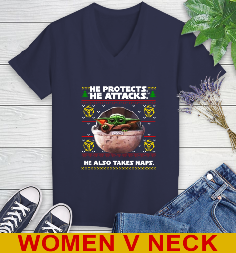 He Protects He Attacks He Also Takes Naps Baby Yoda Shirts 84