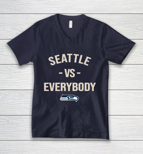 Seattle Seahawks Vs Everybody V-Neck T-Shirt 2