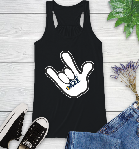 Utah Jazz NBA Basketball Mickey Rock Hand Disney Racerback Tank 2