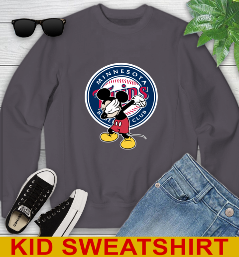 Minnesota Twins MLB Baseball Dabbing Mickey Disney Sports Youth Sweatshirt 6