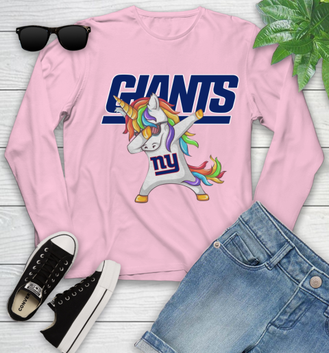 New York Giants NFL Football Funny Unicorn Dabbing Sports Youth Long Sleeve 10
