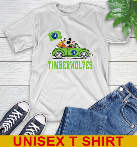 NBA Basketball Minnesota Timberwolves Pluto Mickey Driving Disney Shirt T-Shirt