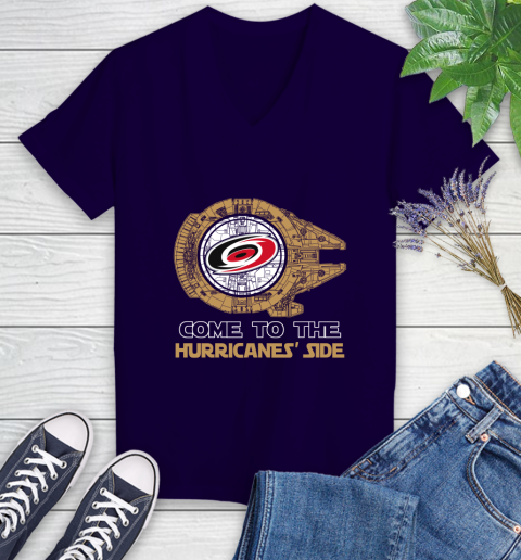 NHL Come To The Carolina Hurricanes Wars Hockey Sports Women's V-Neck T-Shirt 3