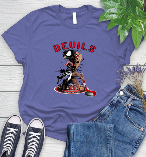 NHL New Jersey Devils Hockey Venom Groot Guardians Of The Galaxy Women's T-Shirt 11