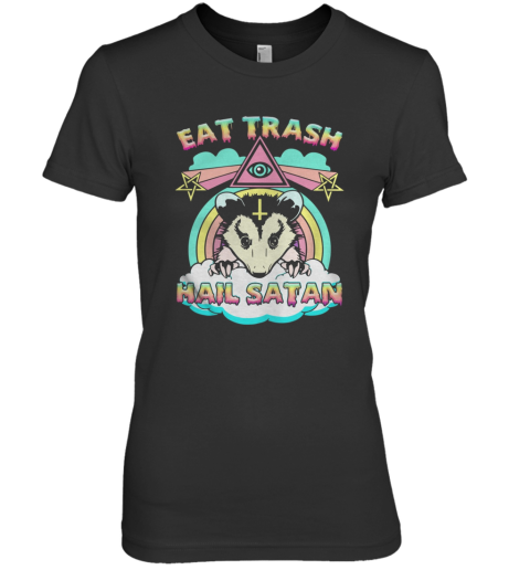 Rat Eat Trash Hail Satan Premium Women's T-Shirt