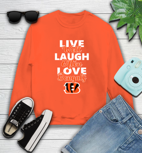 NFL Football Cincinnati Bengals Live Well Laugh Often Love Shirt Sweatshirt 3