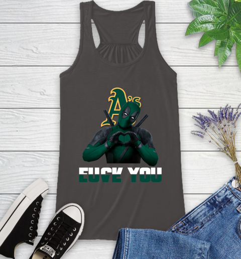 MLB Oakland Athletics Deadpool Love You Fuck You Baseball Sports Racerback Tank 11