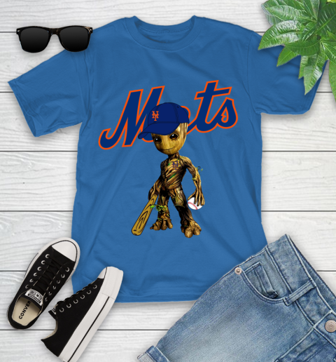 MLB New York Mets Groot Guardians Of The Galaxy Baseball Youth T-Shirt 9
