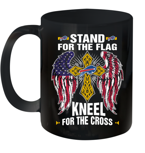 NFL Football Buffalo Bills Stand For Flag Kneel For The Cross Shirt Ceramic Mug 11oz
