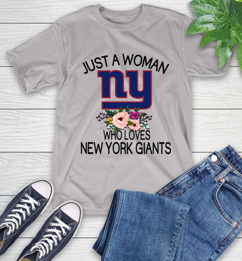 NFL Just A Woman Who Loves New York Giants Football Sports T-Shirt 12