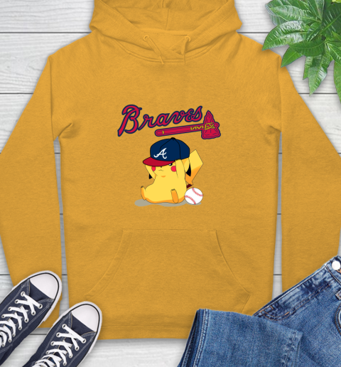 MLB Pikachu Baseball Sports Atlanta Braves Hoodie 4 MLB Pikachu Baseball Sports Atlanta Braves Hoodie - Image 4