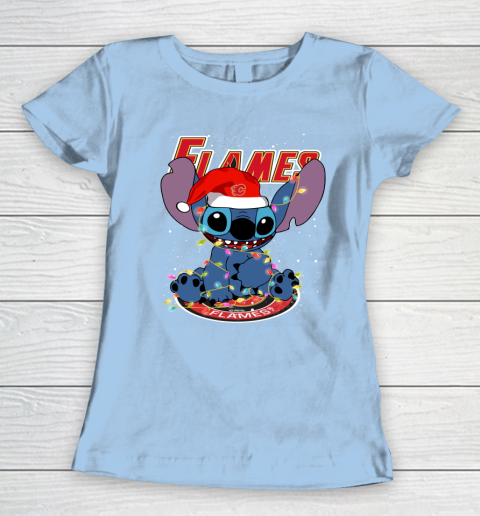 Calgary Flames NHL Hockey noel stitch Christmas Women's T-Shirt 5 Calgary Flames NHL Hockey noel stitch Christmas Women's T-Shirt - Image 5