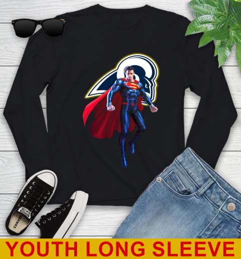 NFL Superman DC Sports Football Los Angeles Rams Youth Long Sleeve 2