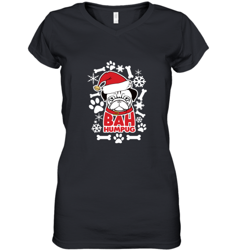 Bah Humpug Ugly Christmas Holiday Adult Crewneck Women's V-Neck T-Shirt