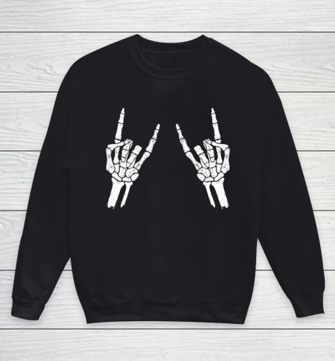 Halloween Skeleton Rocker Graphic Youth Sweatshirt