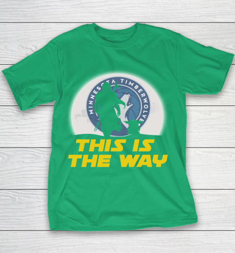 Minnesota Timberwolves NBA Basketball Star Wars Yoda And Mandalorian This Is The Way Youth T-Shirt 3