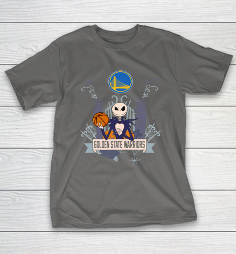 NBA Golden State Warriors Basketball Jack Skellington Halloween T-Shirt 8