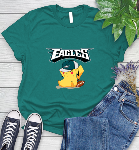 NFL Pikachu Football Sports Philadelphia Eagles Women's T-Shirt 12