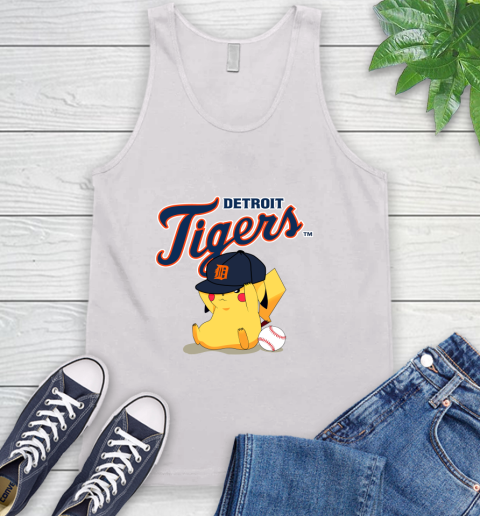 MLB Pikachu Baseball Sports Detroit Tigers Tank Top