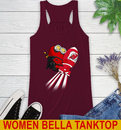 NHL Hockey New Jersey Devils Deadpool Minion Marvel Shirt Racerback Tank 2