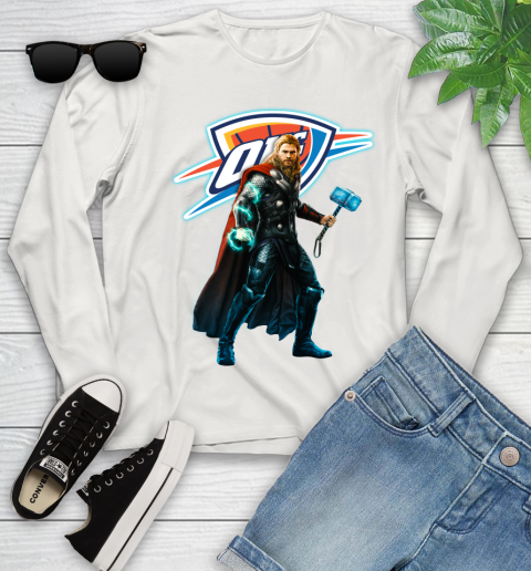 NBA Thor Avengers Endgame Basketball Oklahoma City Thunder Youth Long Sleeve 12