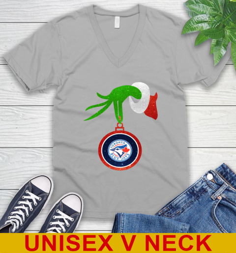 Toronto Blue Jays Grinch Merry Christmas MLB Baseball V-Neck T-Shirt 4