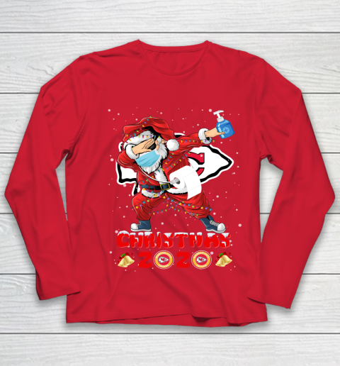 Kansas City Chiefs Funny Santa Claus Dabbing Christmas 2020 NFL Youth Long Sleeve 8