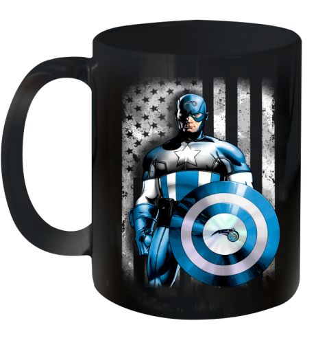 Orlando Magic NBA Basketball Captain America Marvel Avengers American Flag Shirt Ceramic Mug 11oz