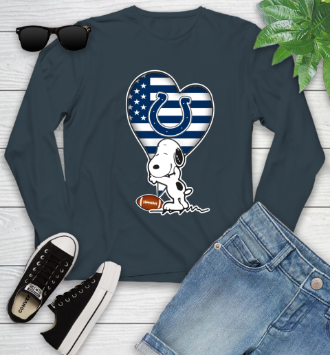 Indianapolis Colts NFL Football The Peanuts Movie Adorable Snoopy Youth Long Sleeve 8