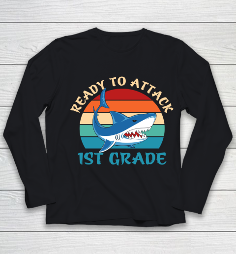 Back To School Shirt Ready to attack 1st grade Youth Long Sleeve