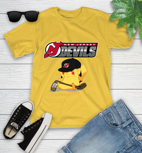 NHL Pikachu Hockey Sports New Jersey Devils Youth T-Shirt 8
