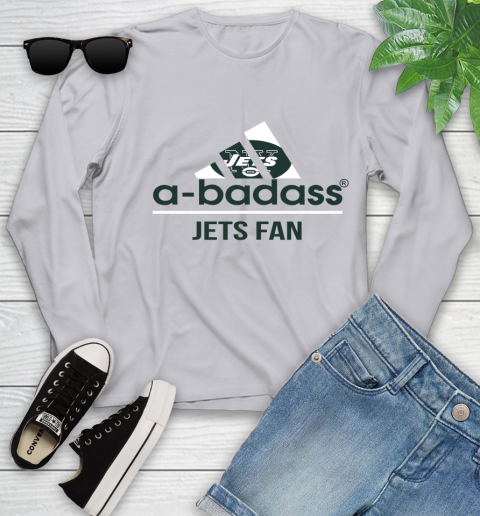 New York Jets NFL Football A Badass Adidas Adoring Fan Sports Youth Long Sleeve 5
