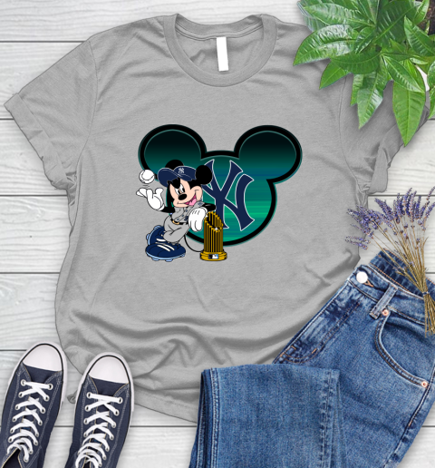 MLB New York Yankees The Commissioner's Trophy Mickey Mouse Disney Women's T-Shirt 5