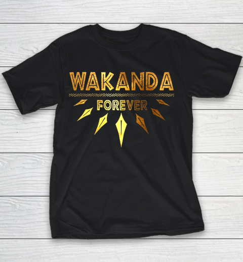 Wakanda Forever Gold Foil Black Panther Youth T-Shirt