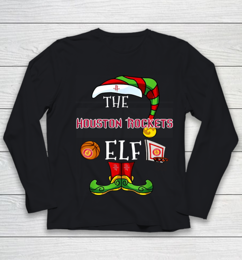 Houston Rockets Christmas ELF Funny NBA Youth Long Sleeve