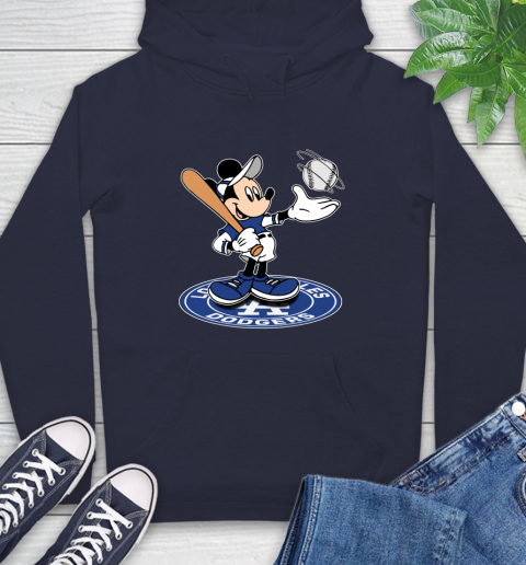 MLB Baseball Los Angeles Dodgers Cheerful Mickey Disney Shirt Hoodie 4