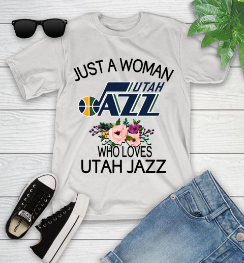 NBA Just A Woman Who Loves Utah Jazz Basketball Sports Youth T-Shirt