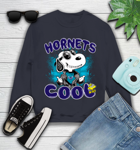 NBA Basketball Charlotte Hornets Cool Snoopy Shirt Youth Sweatshirt 2