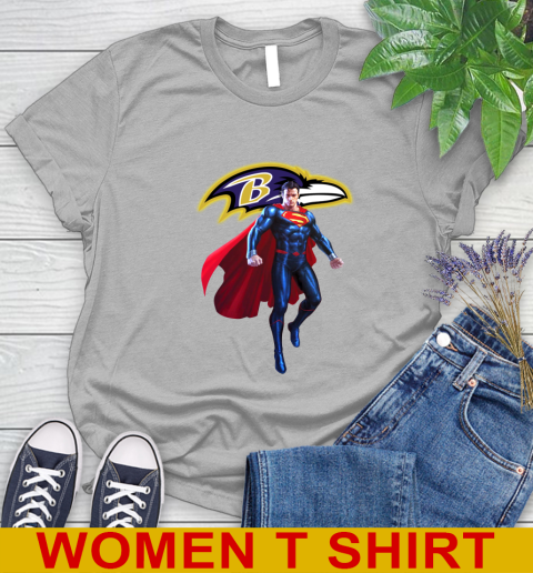 NFL Superman DC Sports Football Baltimore Ravens Women's T-Shirt 5