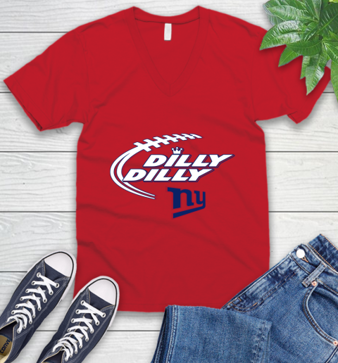 NFL New York Giants Dilly Dilly Football Sports V-Neck T-Shirt 7